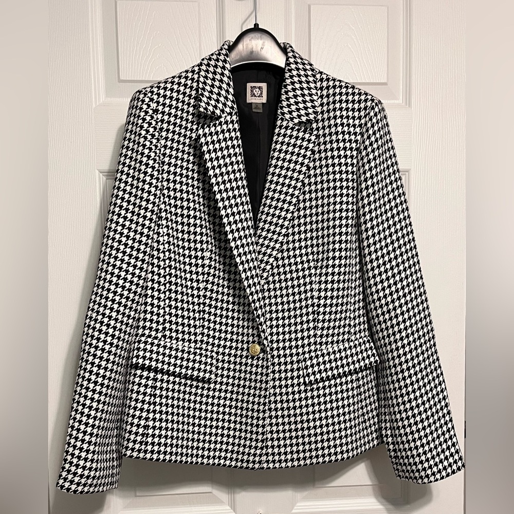 Anne Klein, Women's Houndstooth Pattern Blazer, size M